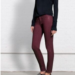 Rag & Bone Burgundy Skinny Zipper Capri Pants Size 26 zipper NWOT burgundy